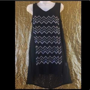Sheer Black and Jeweled Tunic